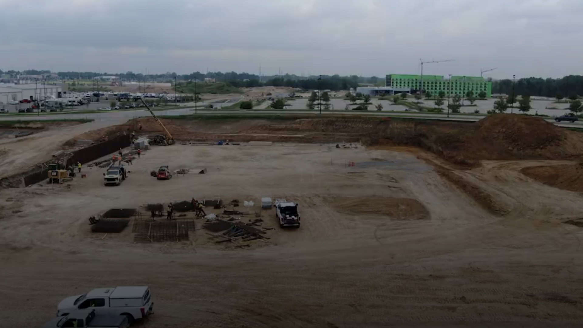 Commercial Construction Site Excavation Foundation Work