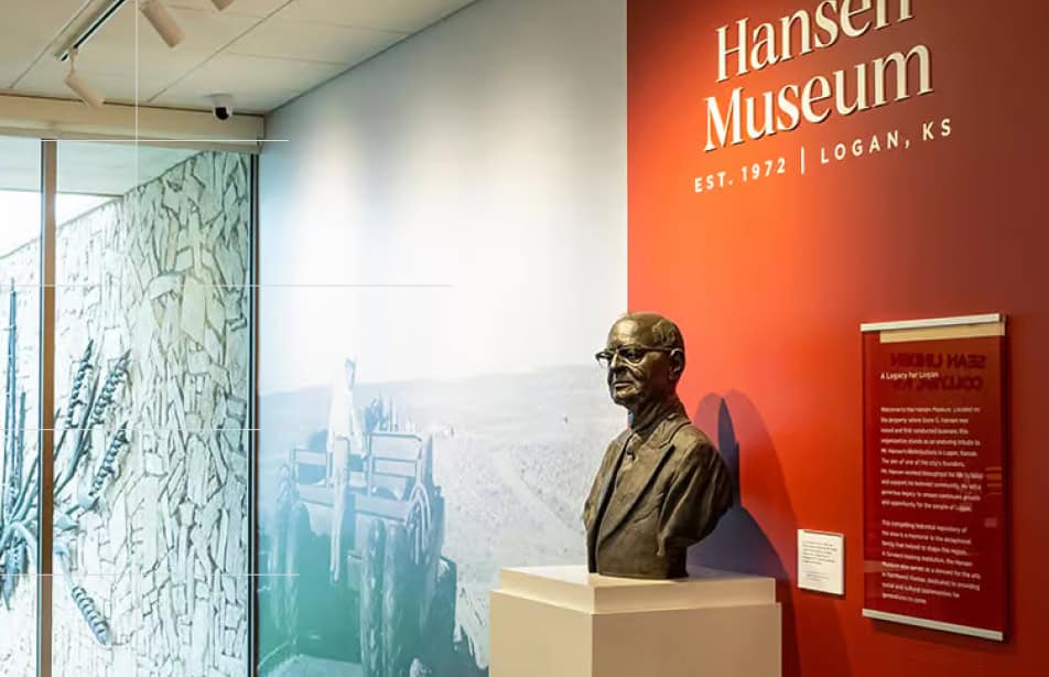 Hansen Museum Interior Bust Logan Kansas History Exhibit