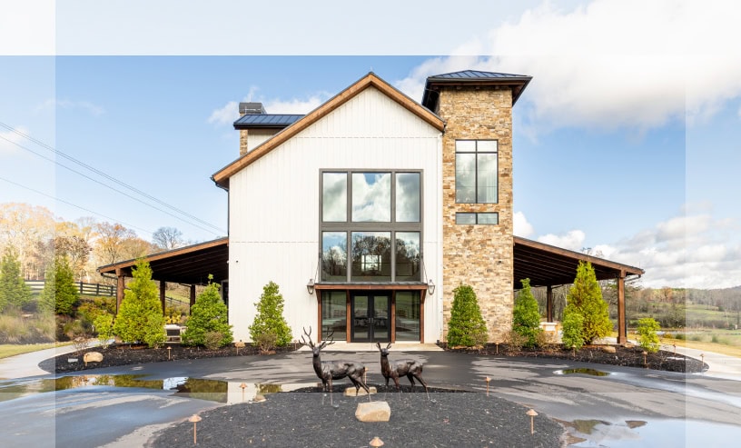 Luxury Barn Style Event Venue Exterior View