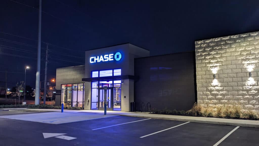 Chase Bank Main Entrance Night